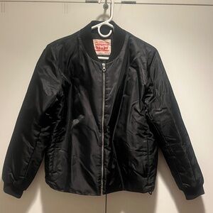 Levi's Black Satin Bomber Jacket — Classic Fit